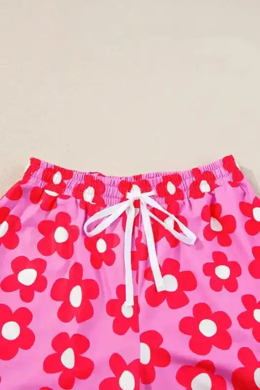 Flower Shorts Pajamas Set - Fashionfitz