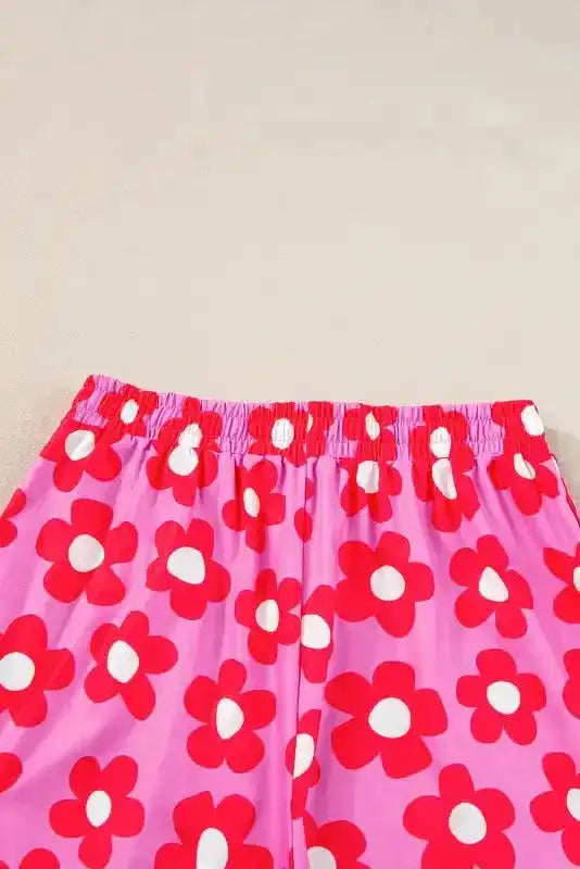 Flower Shorts Pajamas Set - Fashionfitz