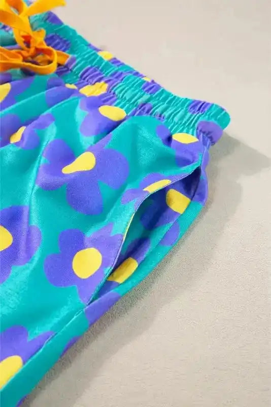 Flower Shorts Pajamas Set - Fashionfitz