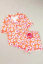 Flower Shorts Pajamas Set - Fashionfitz