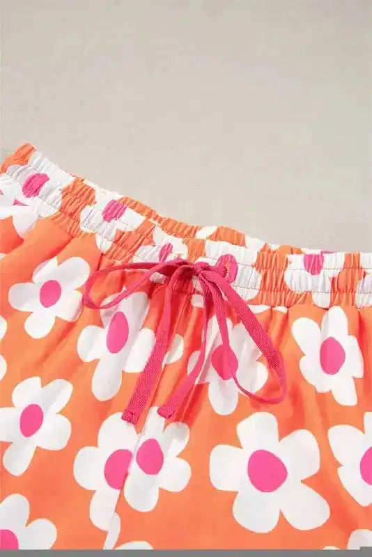 Flower Shorts Pajamas Set - Fashionfitz