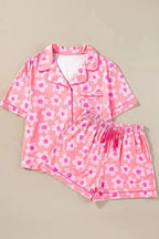 Flower Shorts Pajamas Set - Fashionfitz