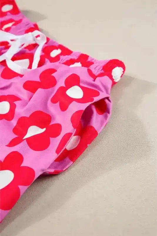 Flower Shorts Pajamas Set - Fashionfitz