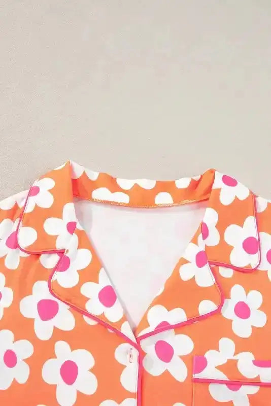 Flower Shorts Pajamas Set - Fashionfitz