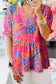 Flowy blouse - rose abstract smocked | fashionfitz