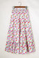 Flowy maxi skirt - pink abstract print tiered - bottoms/skirts & petticoat