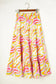 Flowy maxi skirt - pink abstract print tiered - bottoms/skirts & petticoat