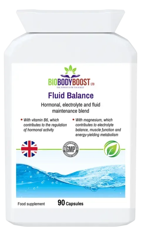 Fluid Balance Electrolyte Blend — mineral electrolyte complex for water balance, hormone health and energy, 90 vegan capsules, BioBodyBoost UK