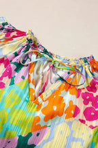 Flutter Sleeve V-Neck Crinkled Blouse - Fashionfitz