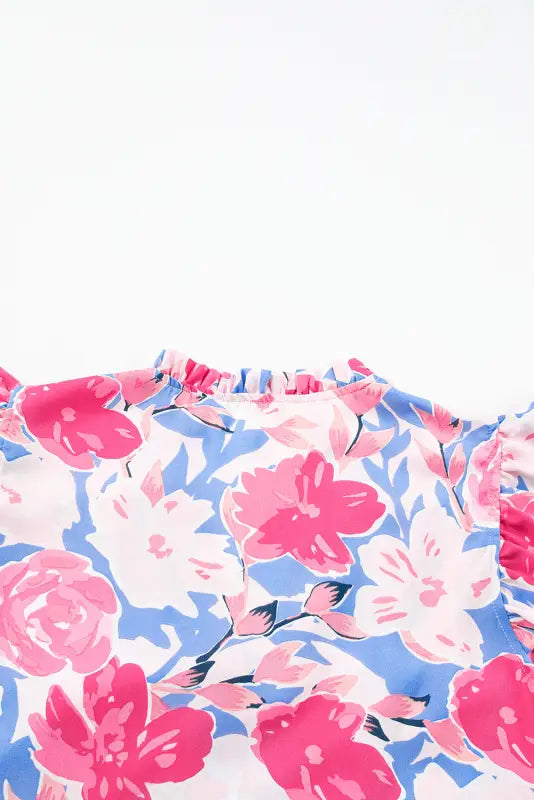 Flutter sleeve dress - pink floral | mini dresses | fashionfitz