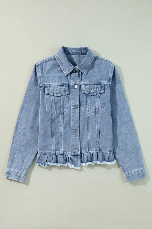 Frayed fantasy denim jacket | trendy women’s jackets