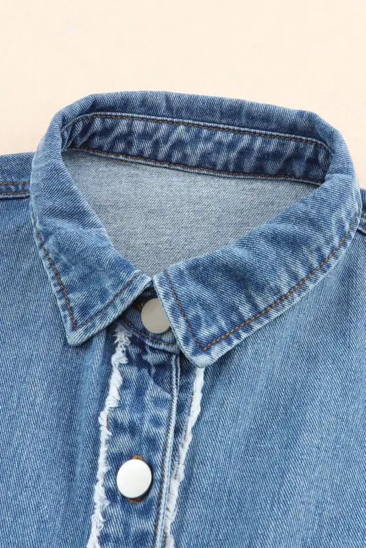 Frayed patchwork oversize denim jacket - jackets