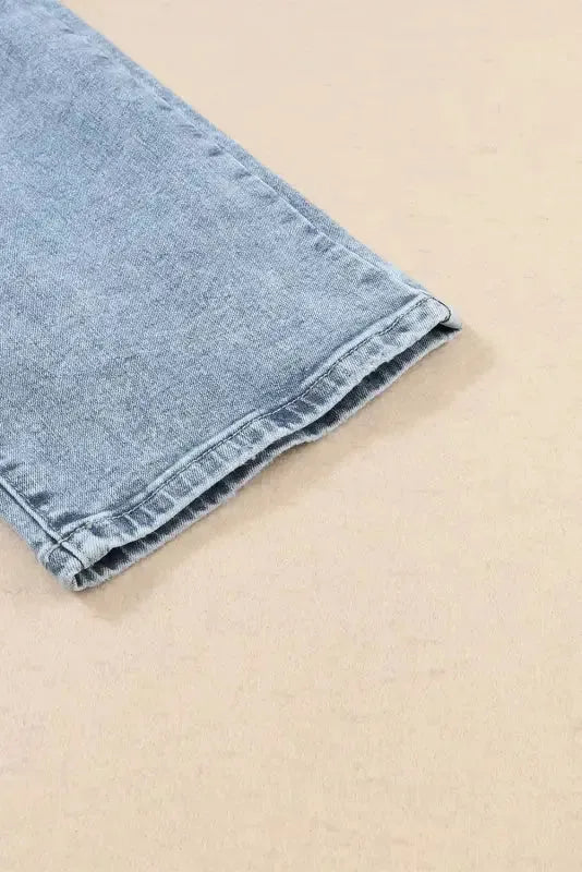 Frayed Slim Fit High Waist Jeans - Fashionfitz