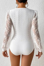 Frenchy Lace Sleeve Bodysuit - Fashionfitz