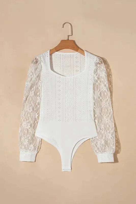 Frenchy Lace Sleeve Bodysuit - Fashionfitz