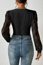 Frenchy Lace Sleeve Bodysuit - Fashionfitz