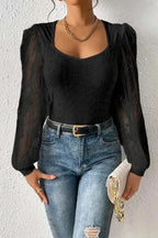 Frenchy Lace Sleeve Bodysuit - Fashionfitz