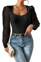 Frenchy Lace Sleeve Bodysuit - Fashionfitz