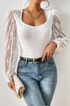 Frenchy Lace Sleeve Bodysuit - Fashionfitz