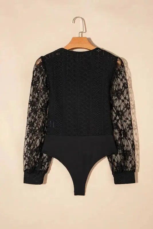 Frenchy Lace Sleeve Bodysuit - Fashionfitz