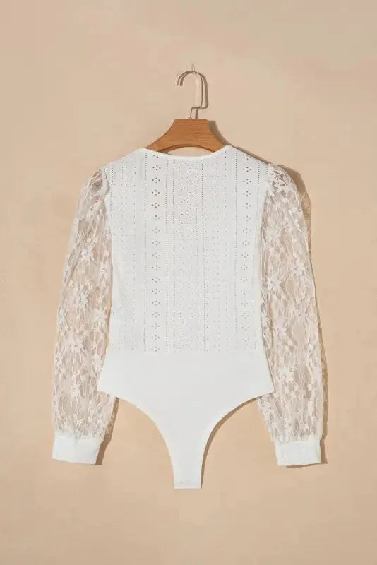 Frenchy Lace Sleeve Bodysuit - Fashionfitz