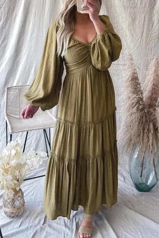 Frill Tiered Maxi Dress - Fashionfitz
