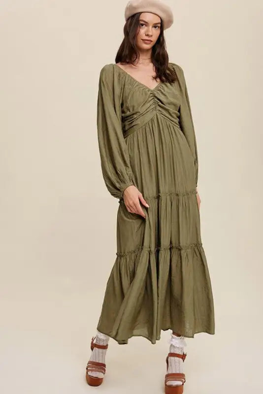 Frill tiered maxi dress - dresses