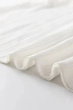 Frilled Mock Neck Ripple Bubble Sleeve Blouse - Fashionfitz