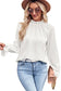 Black frilled mock neck ripple bubble sleeve blouse - tops