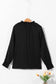 Black frilled mock neck ripple bubble sleeve blouse - tops