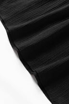 Frilled Mock Neck Ripple Bubble Sleeve Blouse - Fashionfitz