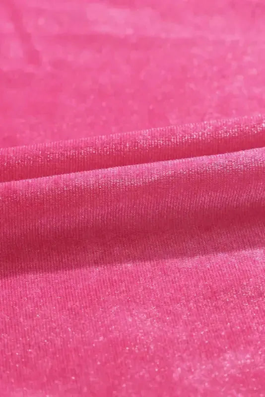 Frilled Neck Smocked Bodice Velvet Dress - Fashionfitz