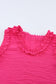 Rose frilled trim v neck tank top - tops