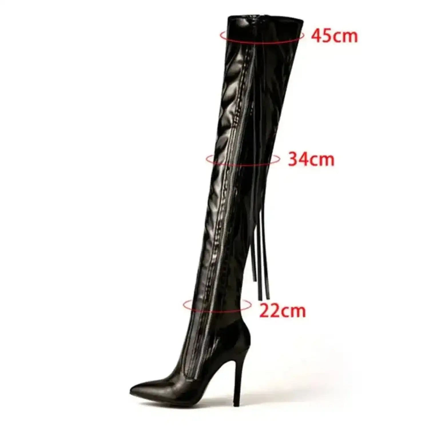 Fringe Over The Knee Boots High Heels - Fashionfitz