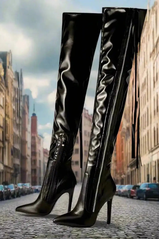 Fringe Over The Knee Boots High Heels - Fashionfitz