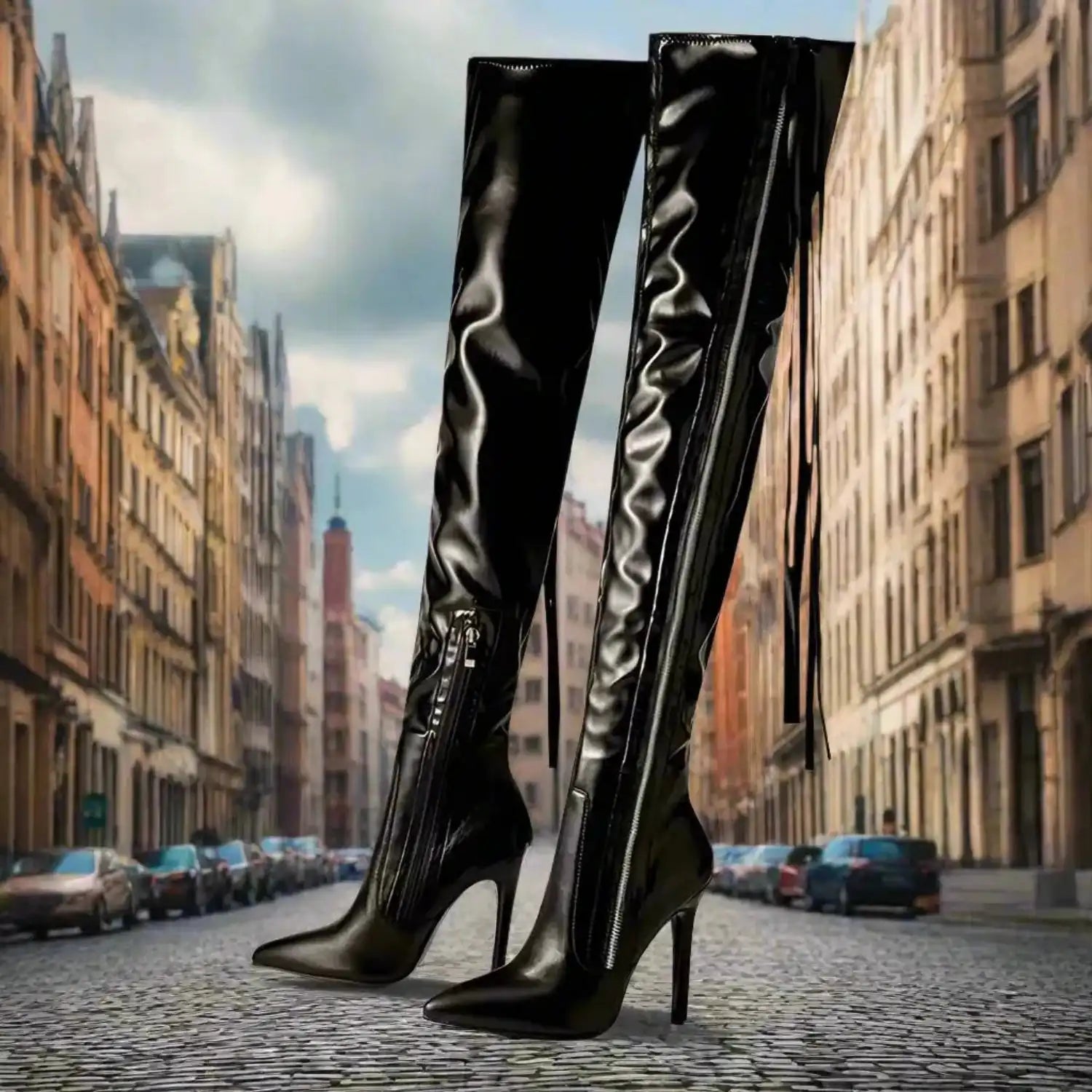 Fringe Over The Knee Boots High Heels - Fashionfitz