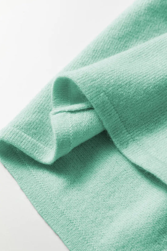 Fuzzy knit cardigan women | pastel boxy 3/4 sleeve