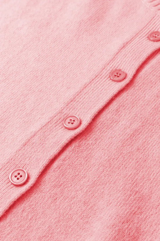 Fuzzy knit cardigan women | pastel boxy 3/4 sleeve