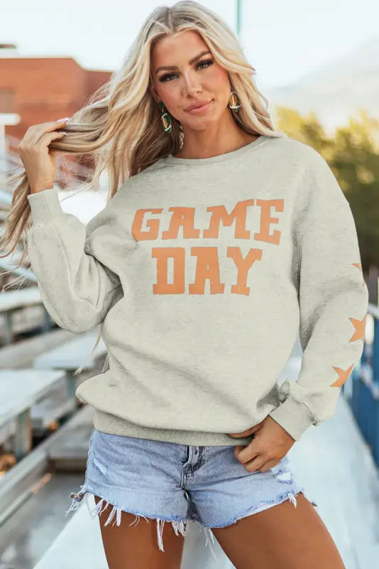 New in grapefruit orange game day graphic sweatshirt