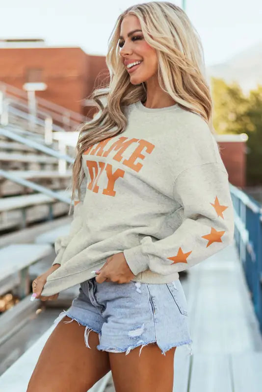 New in grapefruit orange game day graphic sweatshirt