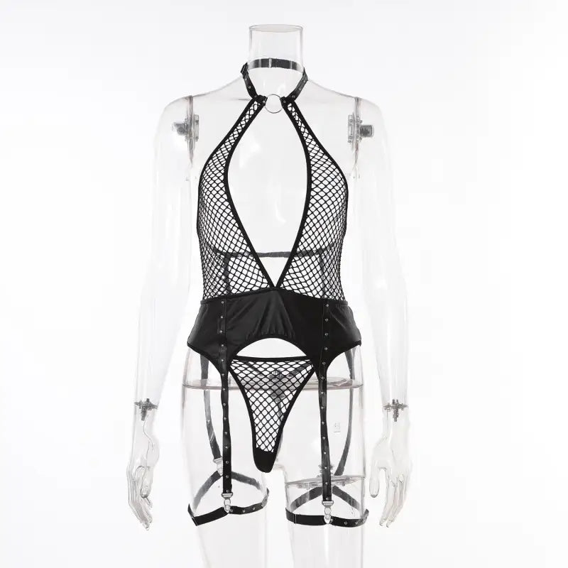 Garter bustier fishnet design - sets