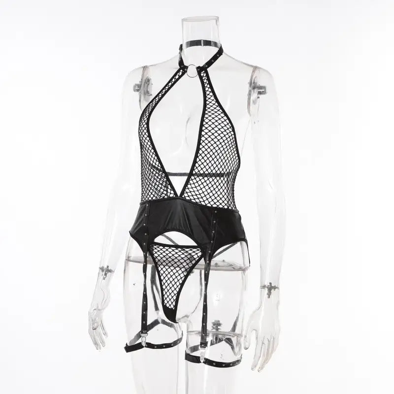 Garter bustier fishnet design - sets