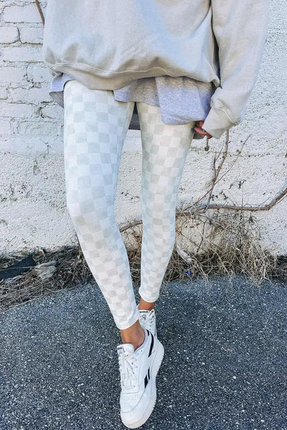 Geocheck leggings | trendy high-waist checkered skinny fit