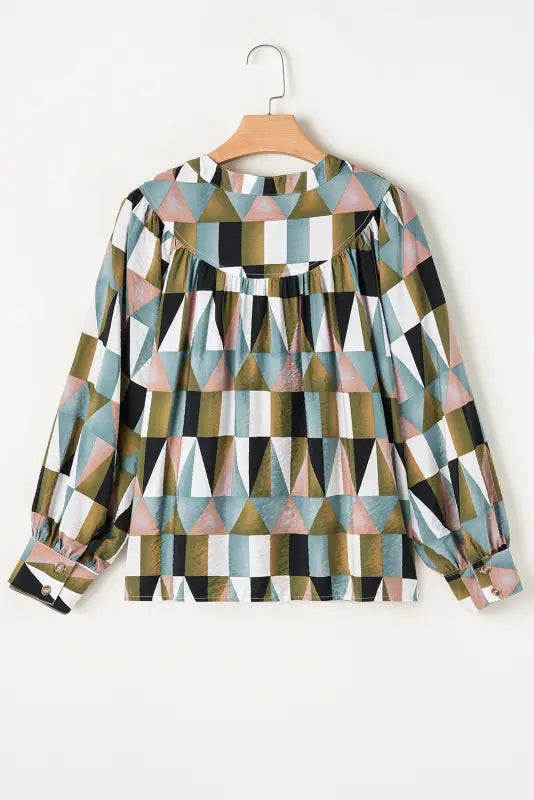 Geometric grace loose fit top - stylish & comfortable