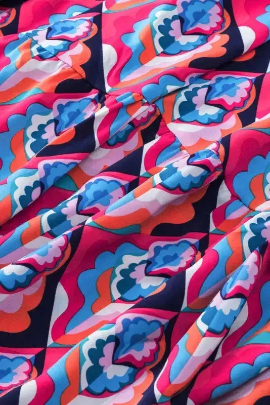 Abstract Geometric High Waist Dress - Fashionfitz