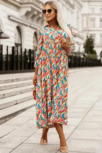 Abstract Geometric High Waist Dress - Fashionfitz