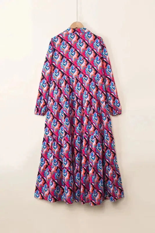 Abstract Geometric High Waist Dress - Fashionfitz
