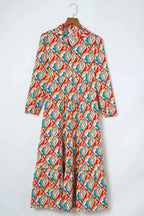 Abstract Geometric High Waist Dress - Fashionfitz