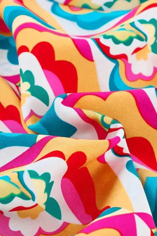 Abstract Geometric High Waist Dress - Fashionfitz