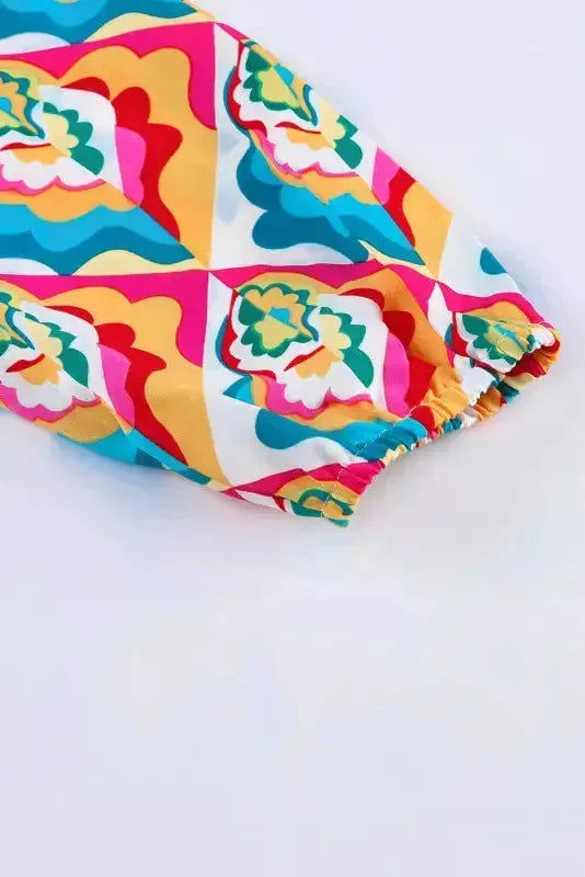 Abstract Geometric High Waist Dress - Fashionfitz